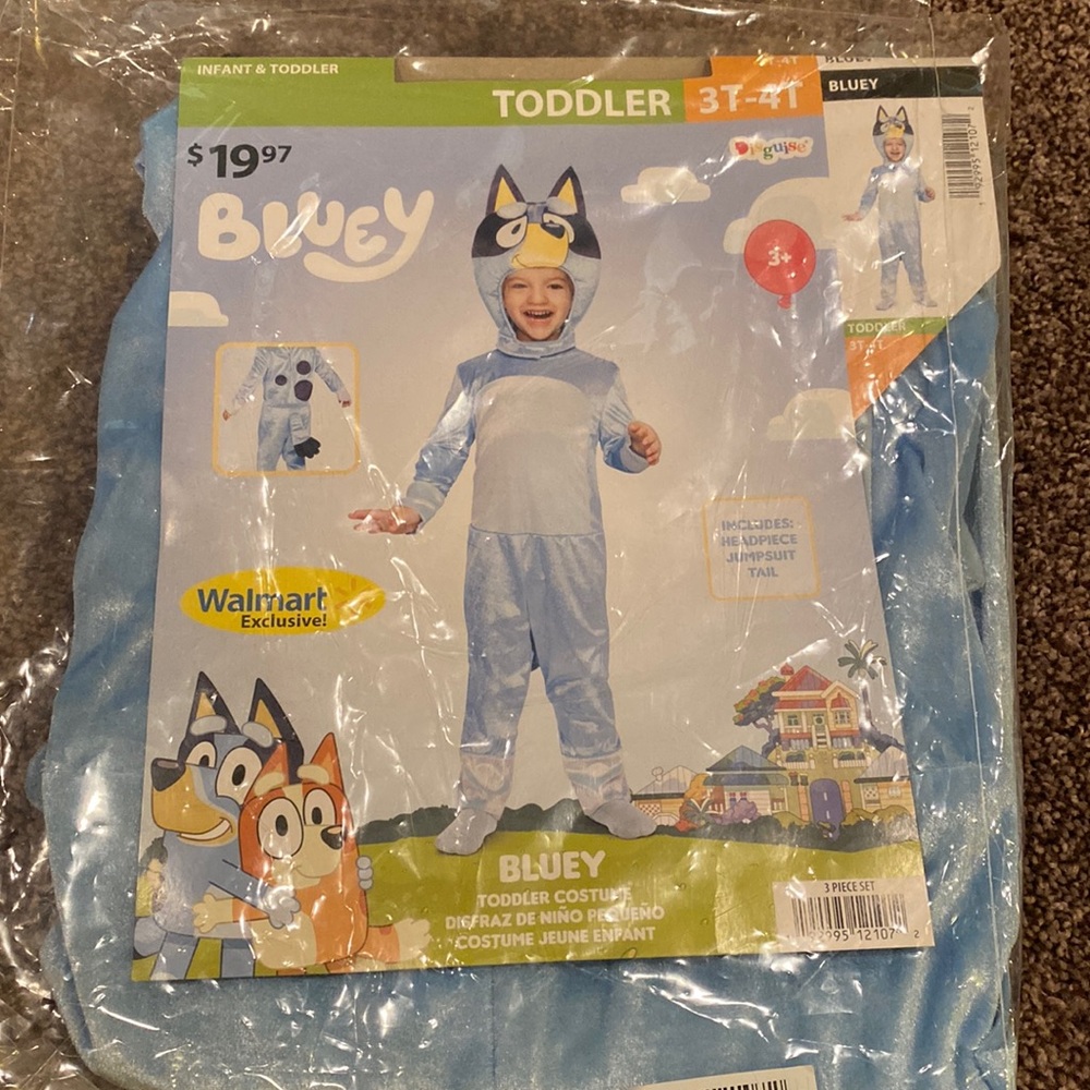 Toddler Bluey Costume worn once!!! Excellent condition. Size 3T-4T